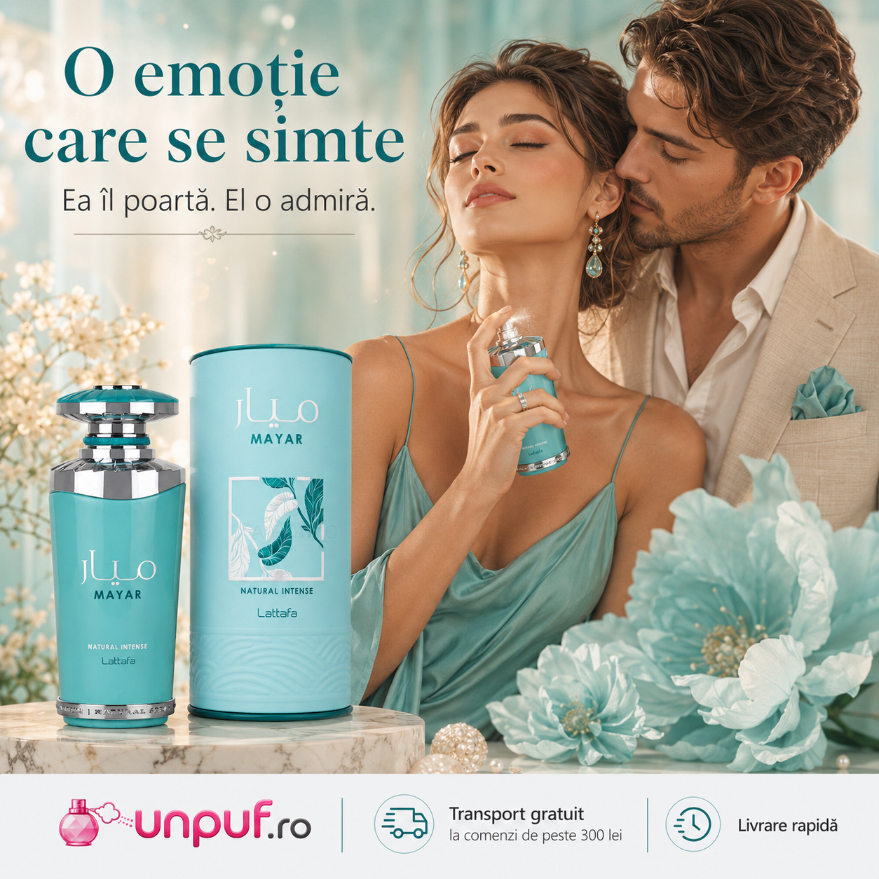 Lattafa Mayar Natural Intense parfum arabesc damă 100 ml, inspirație acvatică, florală și fructată